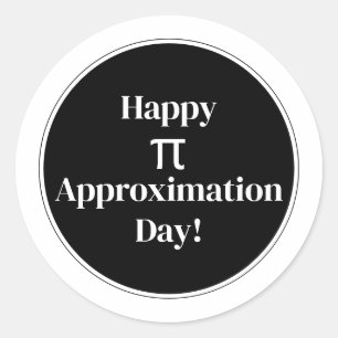 Sticker Rond Joyeux Jour d'Approximation Pi Juillet 22 Juillet