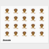 Sticker Rond Joyeux Jour de la grogne turque Thanksgiving (Feuille)