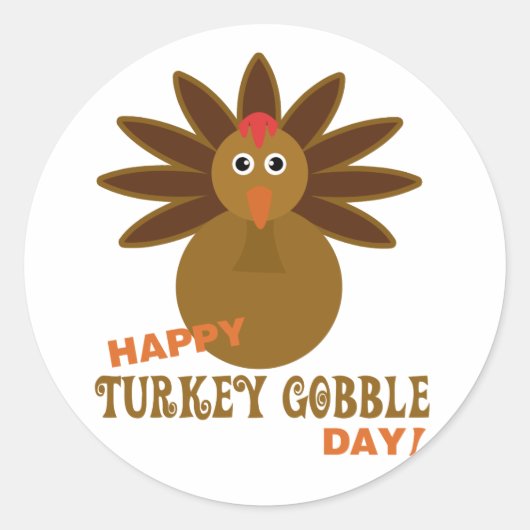 Sticker Rond Joyeux Jour de la grogne turque Thanksgiving (Devant)