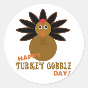 Sticker Rond Joyeux Jour de la grogne turque Thanksgiving