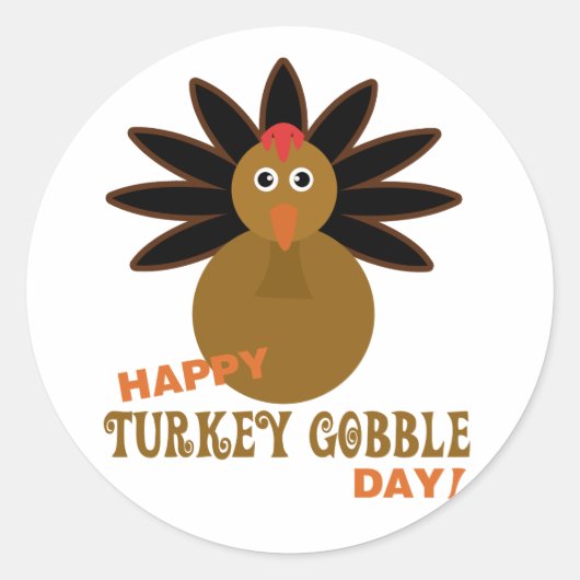 Sticker Rond Joyeux Jour de la grogne turque Thanksgiving (Devant)