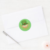 Sticker Rond Joyeux Jour de la Saint Patrick leprechaun (Enveloppe)