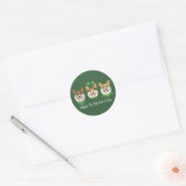 Sticker Rond Joyeux Jour de la Saint Patrick Pembroke Welsh Cor (Enveloppe)