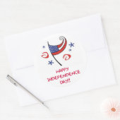 Sticker Rond Joyeux Jour de l'Indépendance (Enveloppe)