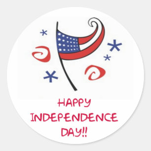 Sticker Rond Joyeux Jour de l'Indépendance