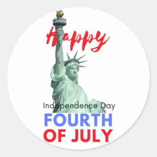 Sticker Rond Joyeux Jour de l'Indépendance 4 juillet