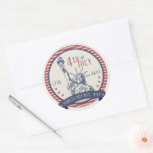 Sticker Rond Joyeux Jour de l'Indépendance 4 juillet 4 (Enveloppe)