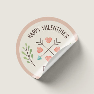 Sticker Rond Joyeux jour de Valentines - Flèches