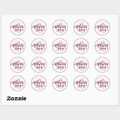 Sticker Rond Joyeux Jour des Mères Plum Purple Script (Feuille)