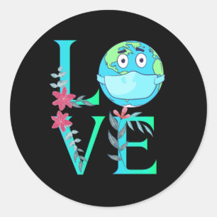 Sticker Rond Joyeux jour des terres 2021, adorable cadeau à cél