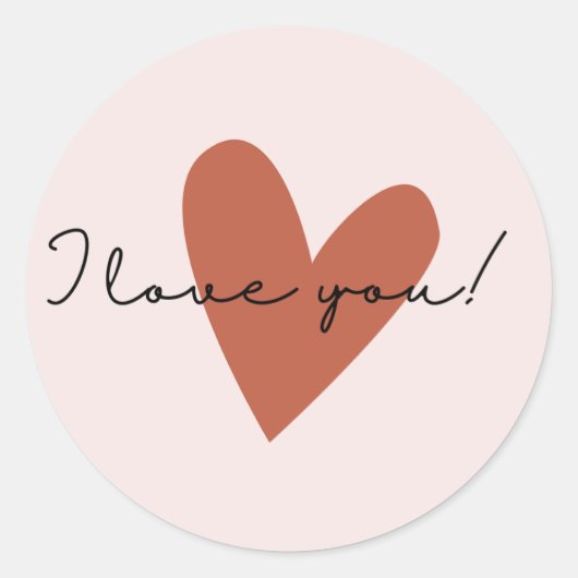 Sticker Rond joyeux jour des valentines, rose et rouge, coeurs  (Devant)