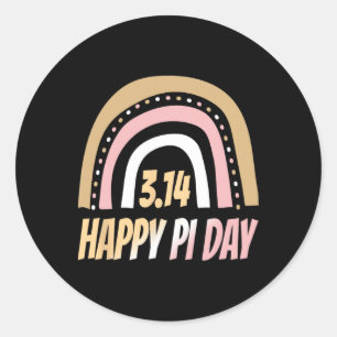 Sticker Rond Joyeux Jour Pi Mathématique Maître Rainbow Pi Da