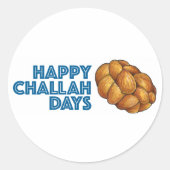 Sticker Rond Joyeux Jours de Challah Pain Hanoukka Chanukah (Devant)