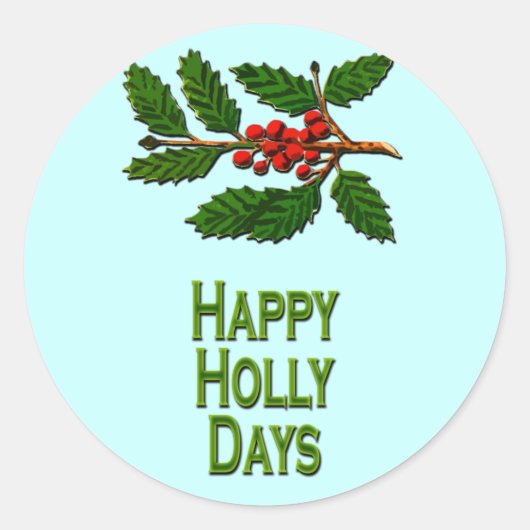 Sticker Rond Joyeux Jours Holly (Devant)