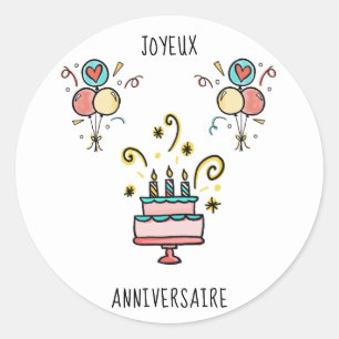 Sticker Rond Joyeux Joyeux anniversaire