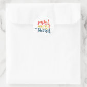 Sticker Rond Joyeux, Joyeux et béni (Sac)