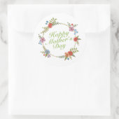 Sticker Rond Joyeux Joyeux Fête des Mères Floral | Sceau à coll (Sac)
