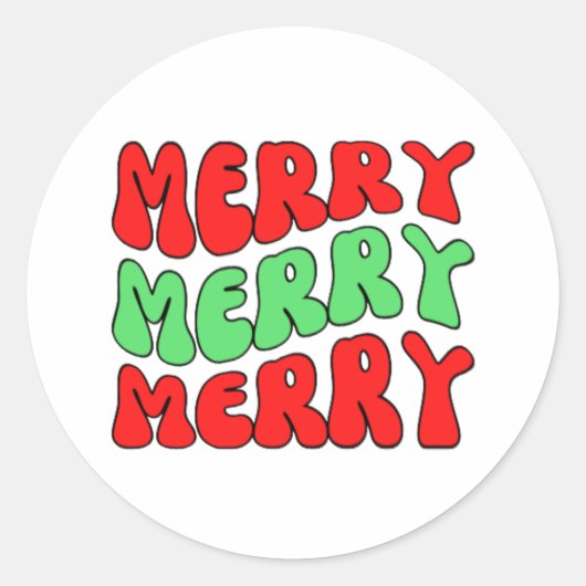 Sticker Rond Joyeux Joyeux Joyeux (Devant)
