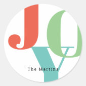 Sticker Rond Joyeux Joyeux Joyeux Fête de Noël (Devant)