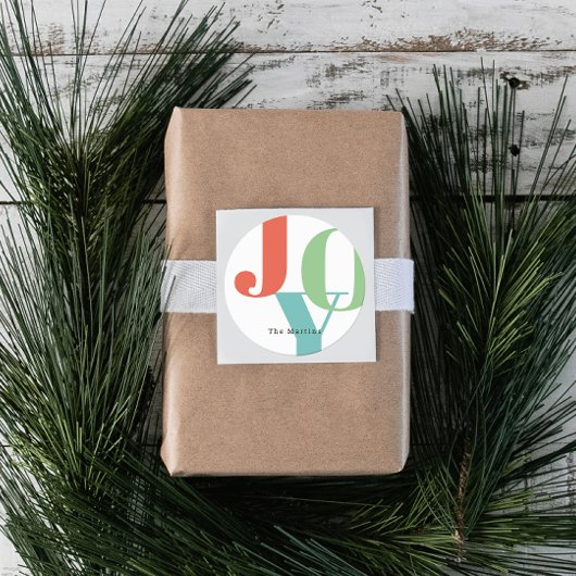 Sticker Rond Joyeux Joyeux Joyeux Fête de Noël