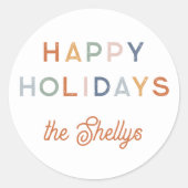 Sticker Rond Joyeux Joyeux Joyeux Joyeux Nom du script (Devant)