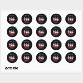 Sticker Rond Joyeux Juillet 4 Gnomies Patriotic Pride Gnomes US (Feuille)