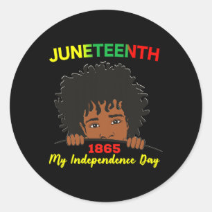Sticker Rond Joyeux Junetdix Ados de l'indépendance Afro Locs