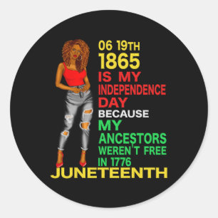 Sticker Rond Joyeux JunetDix Est Ma Fête De L'Indépendance Libr