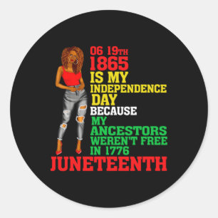 Sticker Rond Joyeux JunetDix Est Ma Fête De L'Indépendance Libr
