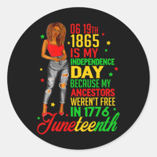 Sticker Rond Joyeux JunetDix Est Ma Fête De L'Indépendance Libr