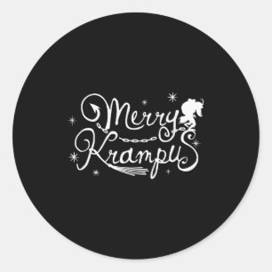Sticker Rond Joyeux Krampus Folklore Allemand Noël Pour Krampu