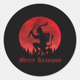 Sticker Rond Joyeux Krampus Noël Noël Noël Noël Horreur Sweat l