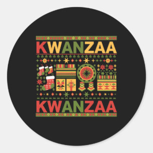 Sticker Rond Joyeux Kwanzaa Sept Principes De Kwanzaa 1