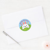 Sticker Rond Joyeux lapin d'anniversaire (Enveloppe)
