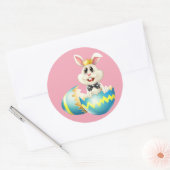 Sticker Rond Joyeux Lapin de Pâques (Enveloppe)