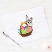 Sticker Rond Joyeux lapin de Pâques (Enveloppe)