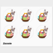 Sticker Rond Joyeux lapin de Pâques (Feuille)