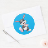 Sticker Rond Joyeux lapin de Pâques Animé (Enveloppe)