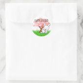 Sticker Rond Joyeux Lapin de Pâques Cerisier Arbre de Fleur (Sac)