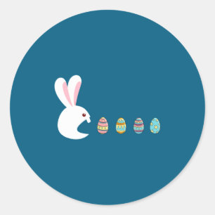 Sticker Rond Joyeux lapin de Pâques Œuf Garçons Filles Enfants