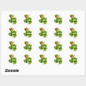 Sticker Rond Joyeux Leprechaun (Feuille)