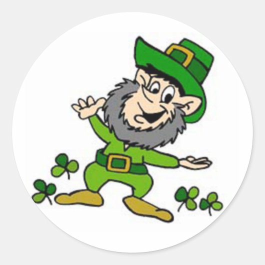 Sticker Rond Joyeux Leprechaun (Devant)
