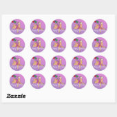 Sticker Rond Joyeux Llama d'anniversaire ! (Feuille)