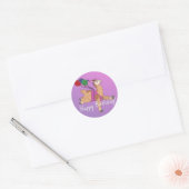 Sticker Rond Joyeux Llama d'anniversaire ! (Enveloppe)