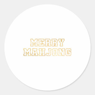 Sticker Rond Joyeux Mahjong Noël Mahj Fête de Noël Femmes M