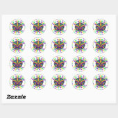 Sticker Rond Joyeux Mardi Gras fleur de lis (Feuille)