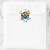 Sticker Rond Joyeux Mardi Gras fleur de lis (Sac)