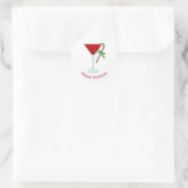 Sticker Rond Joyeux Martini verre de Vacances (Sac)