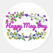 Sticker Rond Joyeux May Day (Devant)