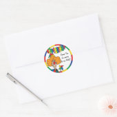 Sticker Rond Joyeux Merci d'anniversaire (Enveloppe)